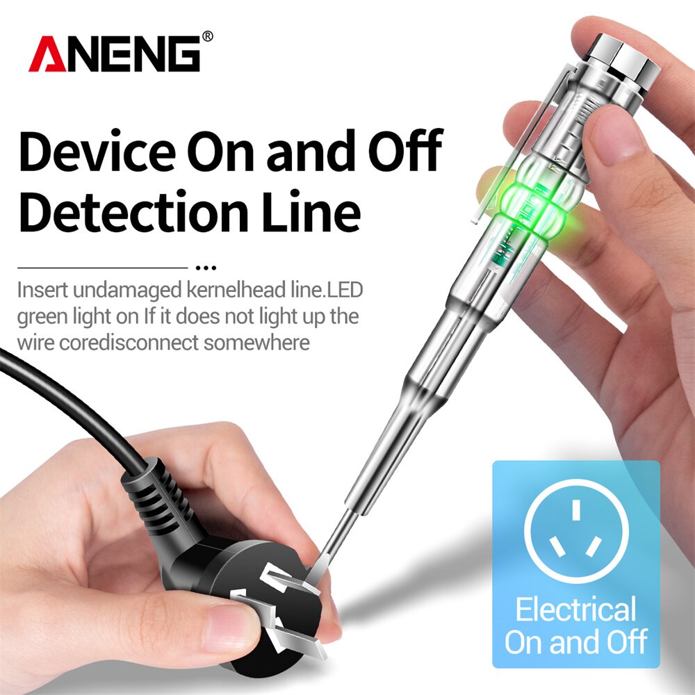 ANENG Obeng Tespen Tester Pen with Indicator Dual LED - B13 - Transparent
