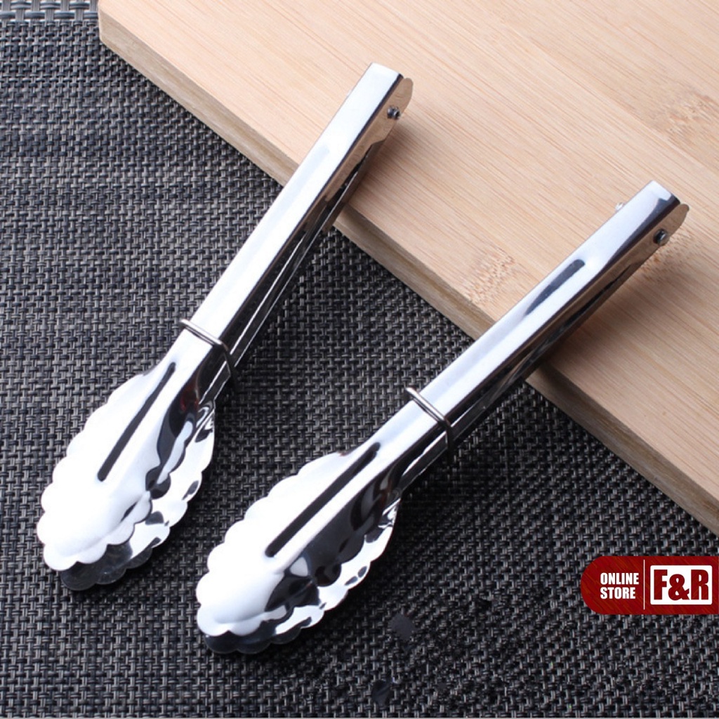 Jepitan Makanan Capitan Gorengan Tahan Panas Jepit Pencapit Makanan Stainless BBQ Kue