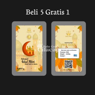 Image of Souvenir Emas Baby Gold 0,001 Gram Tema IDUL FITRI Logam Mulia 24 Karat