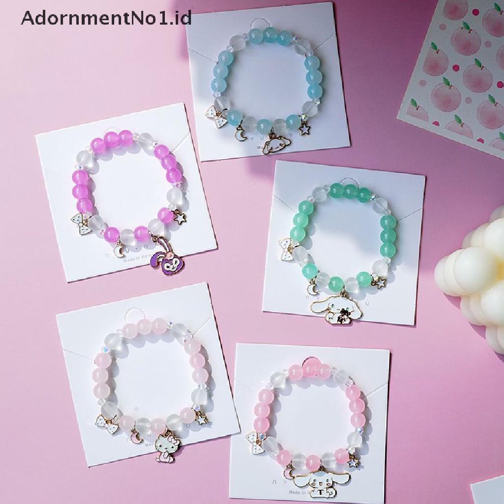 [AdornmentNo1] Versi Korea Dari Gelang Kristal Kalsedon Ungu Warna-Warni Baru Untuk Wanita Bunga Kelinci Lucu Kecil Segar Perhiasan Wanita [ID]