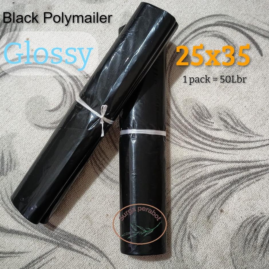 

STAR BRANDS POLYMAILER 25x35 HITAM POLOS GLOSSY POLIMAILER PLASTIK OLSHOP POLIMER PACKING murah