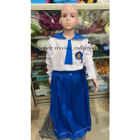 seragam tk khusus muslim biru putih nasional