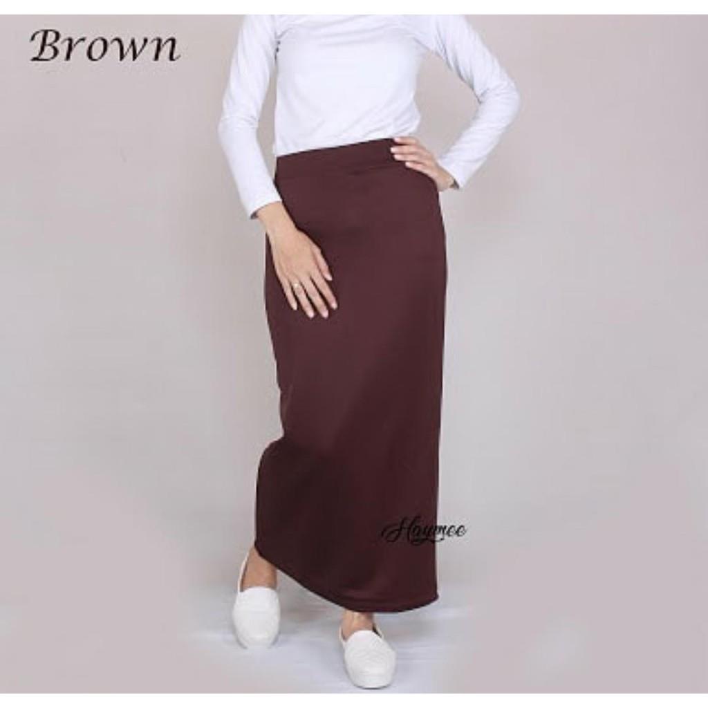 MJS 178. Rok Span Maxi Bahan Scuba Adem Rok Polos Casual Kuliah Kerja Kantor