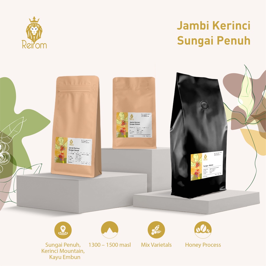 Biji Kopi | Reirom Coffee Roaster - Jambi - Kerinci Sungai Penuh (200gr, 500gr, 1kg)