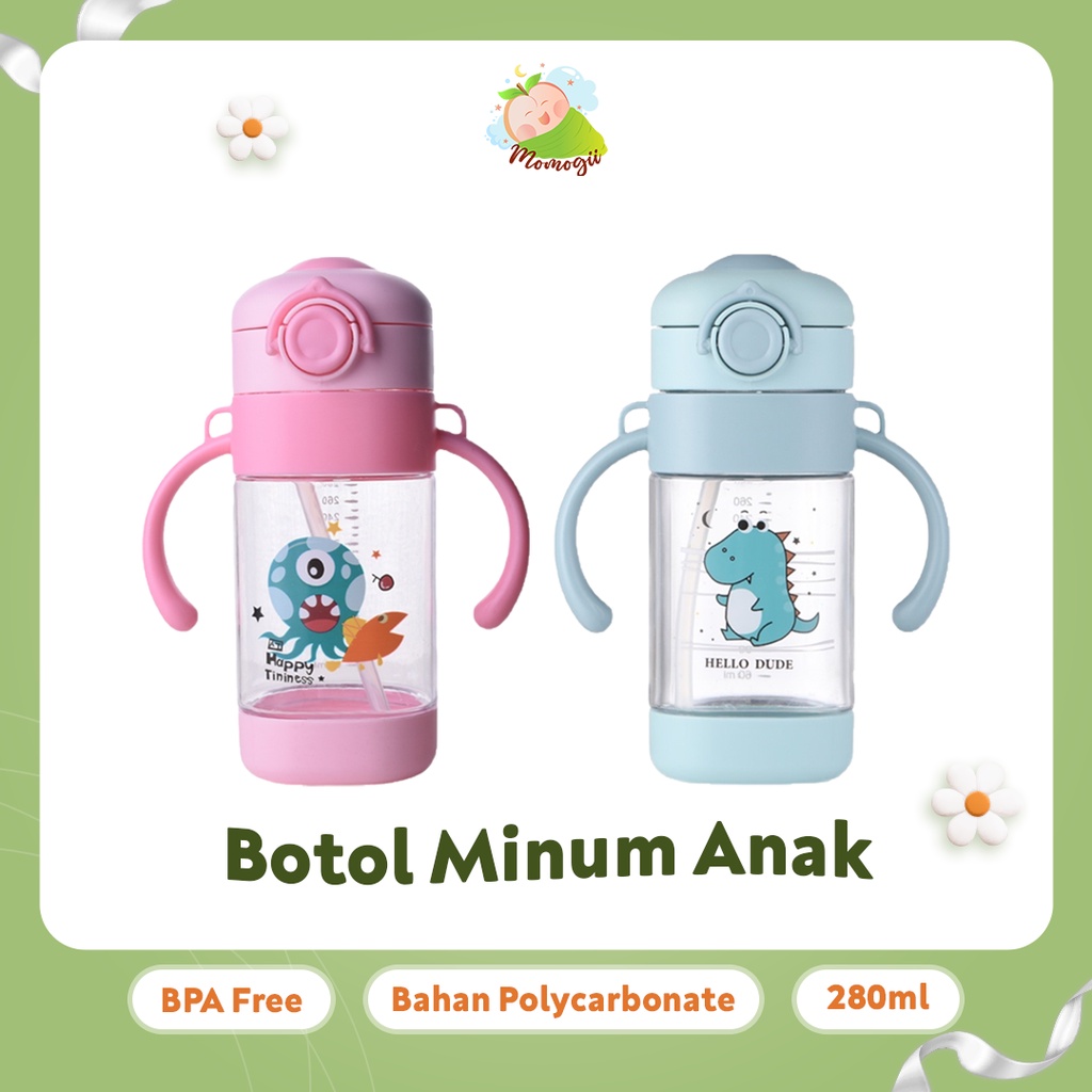 MOMOGII Botol Gelas Minum Sedotan Anak Balita Training Cup Baby