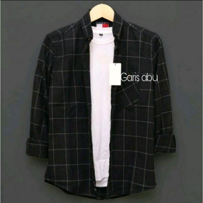 Kemeja Flanel Pria Lengan Panjang Motif Kotak Kotak Kwalitas Premium Flanel Terbaru 2022 pria lengan panjang distro kasual santai casual katun kerja kantor putih merah marun hitam premium pria cowok laki laki wanita cewek perempuan terlaris murah viral-FL D