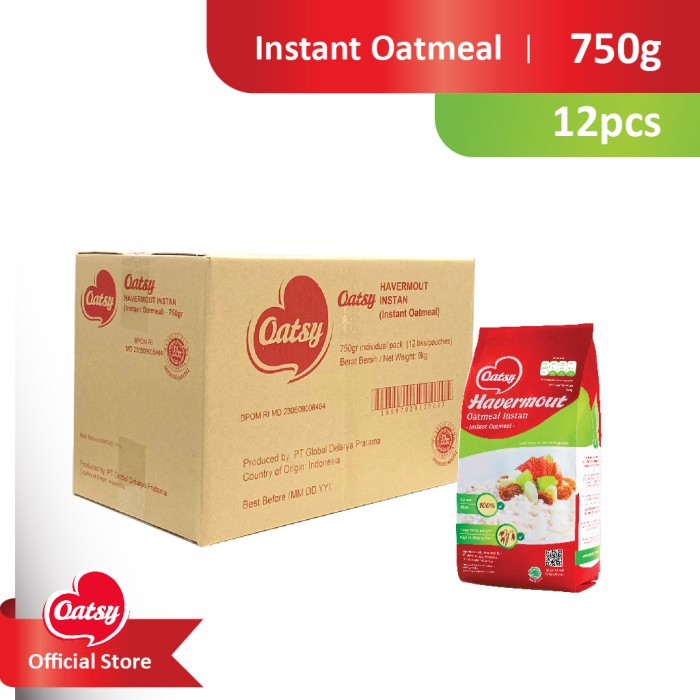 

[BISA COD] OATSY Instant Oatmeal 750g - Carton Box (12pcs)