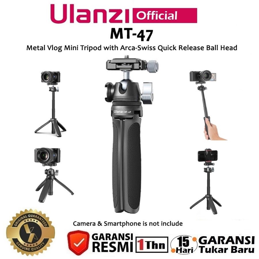Ulanzi MT-47 Metal Vlog Mini Tripod with Arca Swiss Ball Head