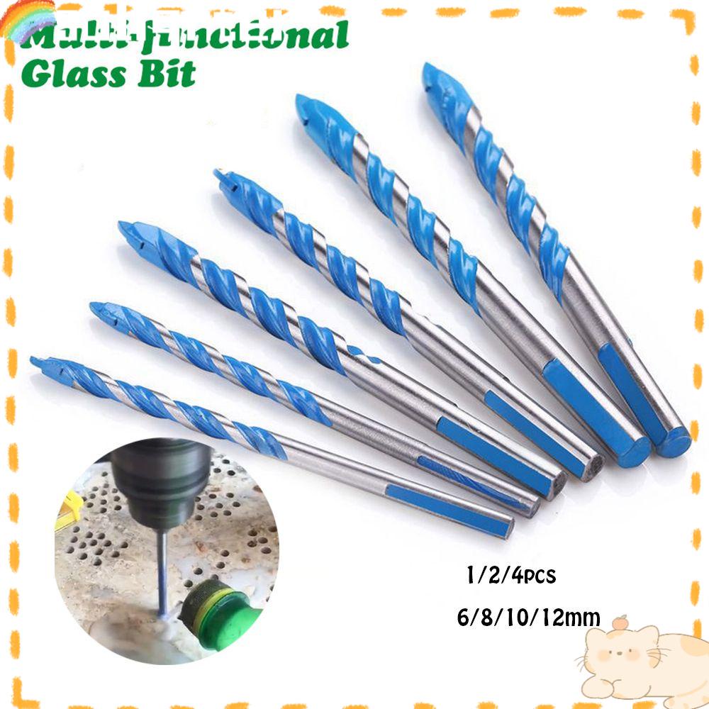 Solighter1 /2 /4pcs Mata Bor Kaca Alat Listrik Panas Multifungsi Keramik Segitiga Shank