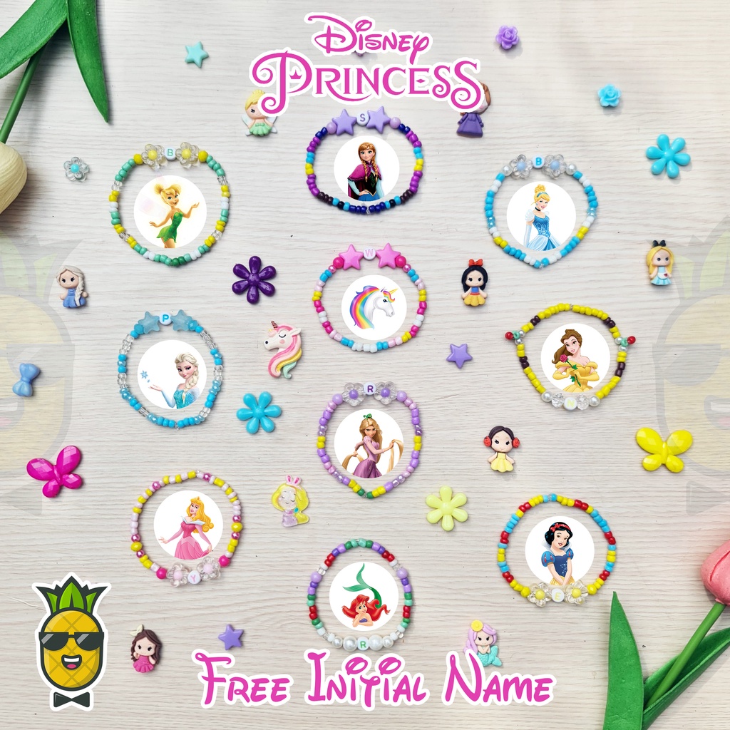 Gelang Manik Princess Free Custom Nama Initial Handmade Mr Nanas