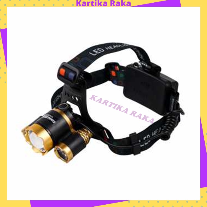 KR TaffLED Senter Headlamp Cree XM-L 3T6 10000 Lumens - IHT425H1 - Golden