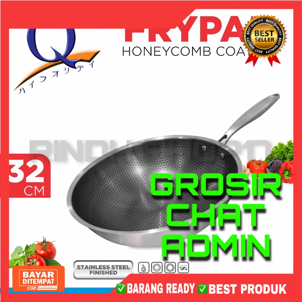 [RS] FRYPAN WOK PAN PANCI PENGGORENGAN ANTI LENGKET MOTIF HONEYCOMB LABA-LABA