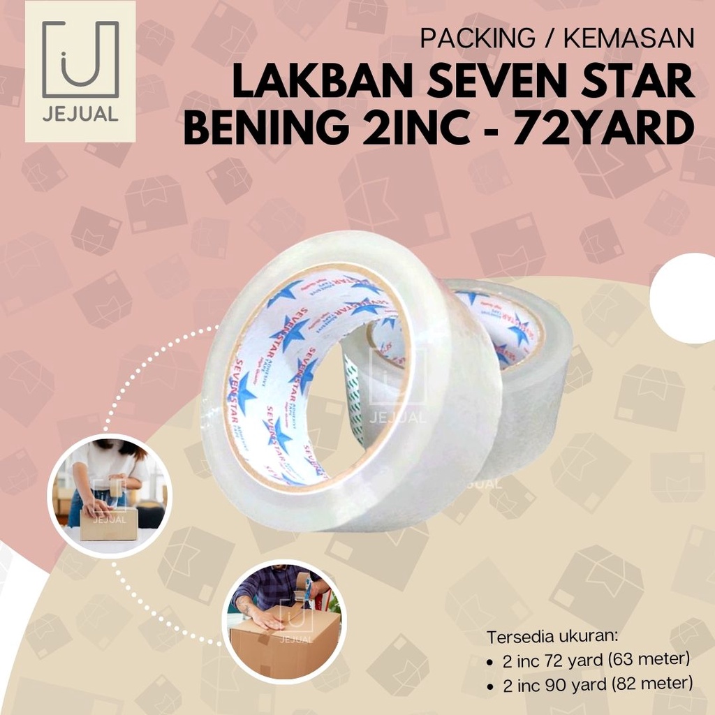 

LAKBAN BENING 72 Yard 2inch 63m OPP Tape 72y 2" Isolasi/Selotip/Solasi/Perekat ROLL Packing/Kemasan