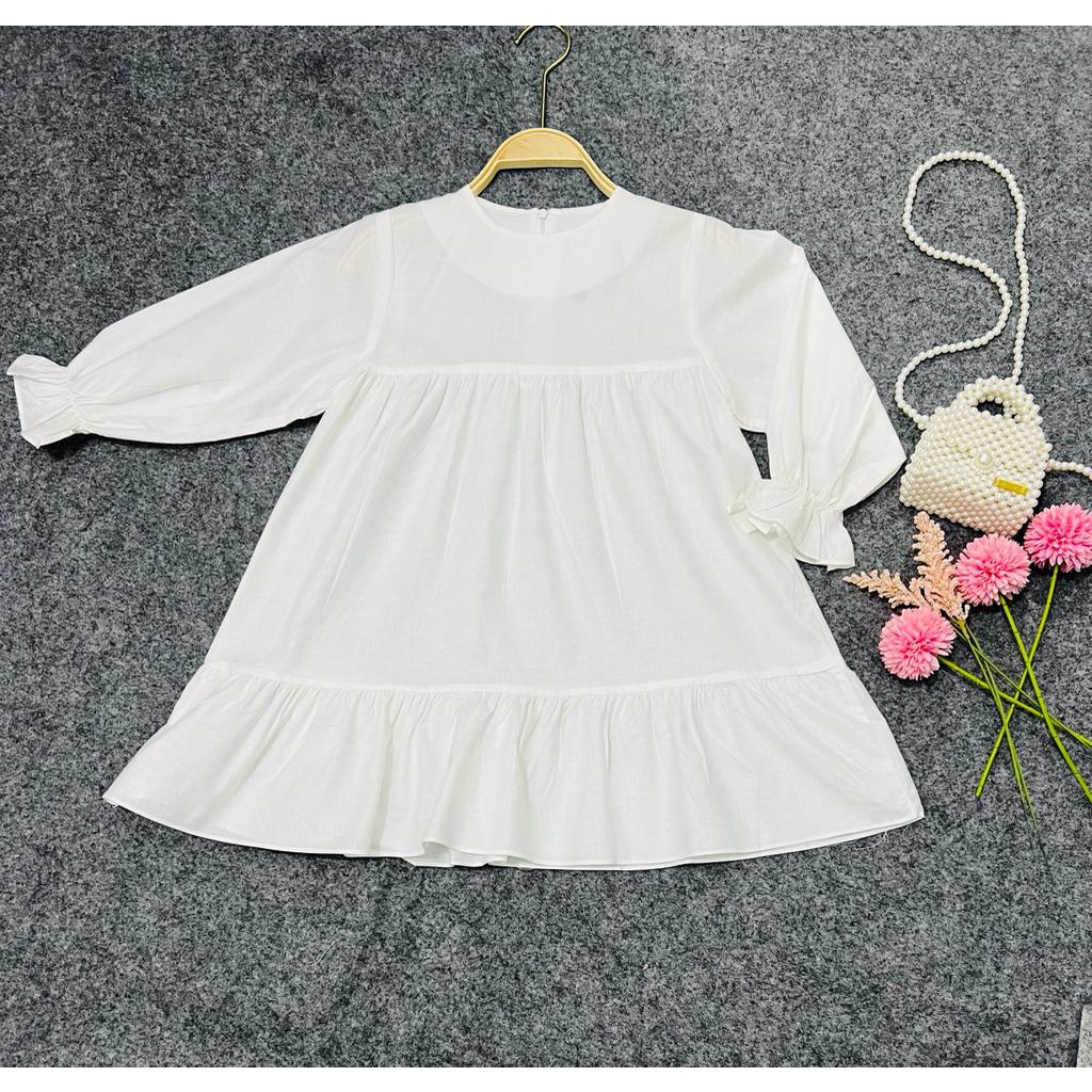 Jimmedy.id - Dress Anak Perempuan Simple Bahan Katun Umur 3-8 Tahun