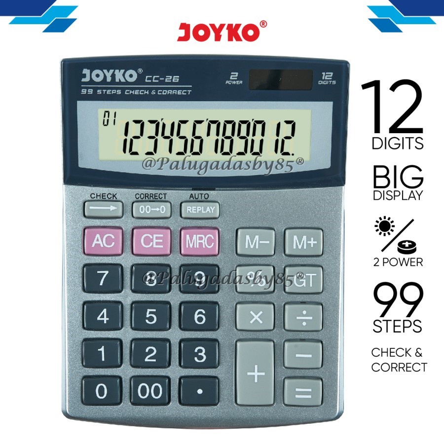 

Kalkulator Joyko CC-26 12 Digits Check Correct (1 Biji) / Calculator Joyko CC-26 / Joyko CC 26 / CC26