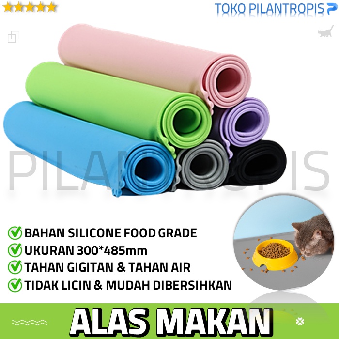 ALAS TEMPAT MAKAN KUCING ANJING SILIKON SILICONE ANTI SLIP WATERPROOF PET FOOD MAT TATAKAN MAKAN ANJING KUCING DOG CAT FEEDING MAT