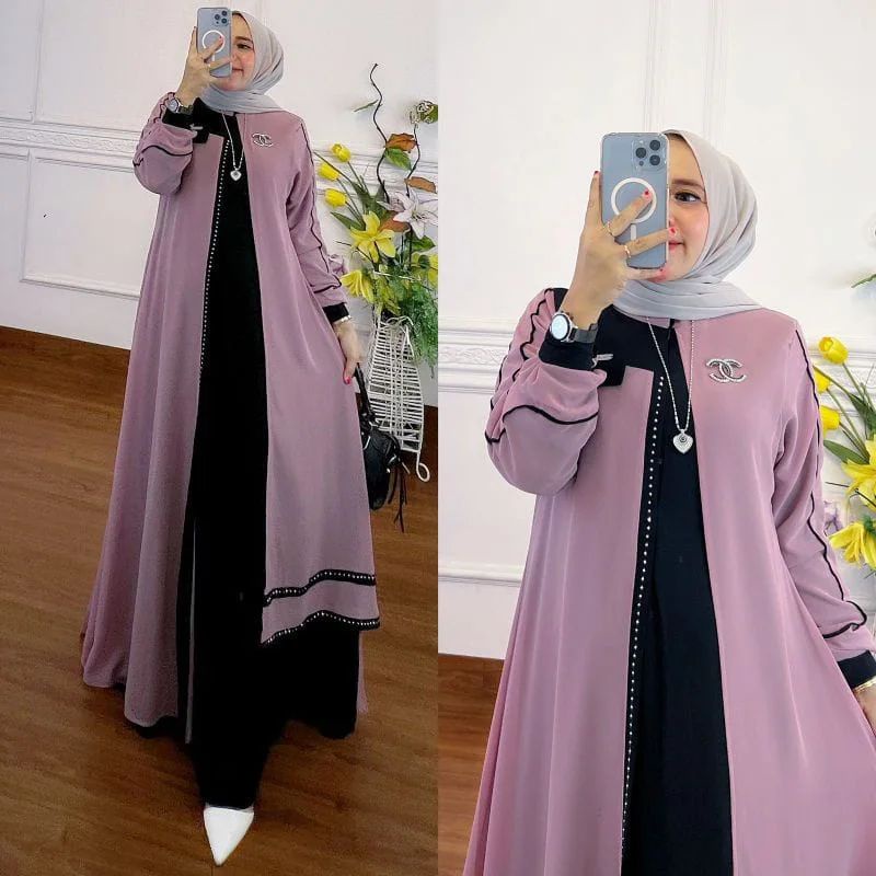 Gamis Polos Mewah Syarii Bsju Muslimah Elegan Gamiss Premium Cewek Murah Gmis Ibu-Ibu Bumil Dres Sar