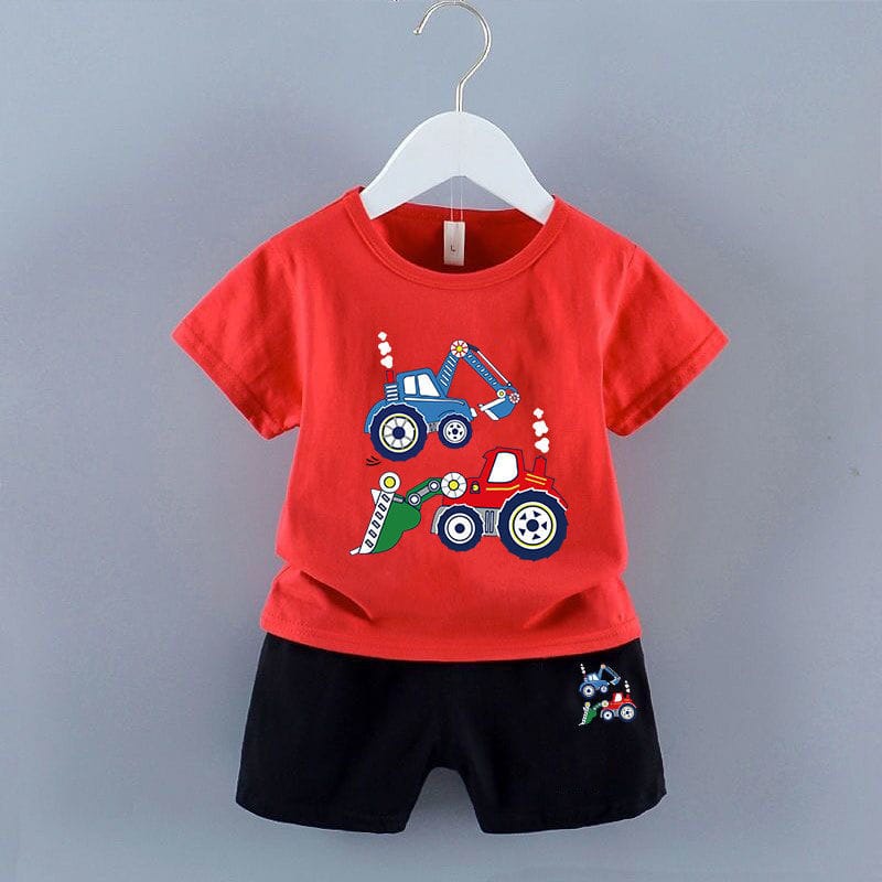 ZASKIYA - SETELAN BAJU ANAK BULLDOZER LAKI-LAKI USIA 0-3 TAHUN / COD / SETELAN ANAK COWOK