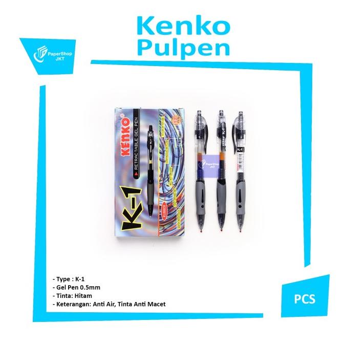 

HOT SALE KENKO PULPEN / Retractable GEL PEN 0,5mm K-1 [ LUSIN ]