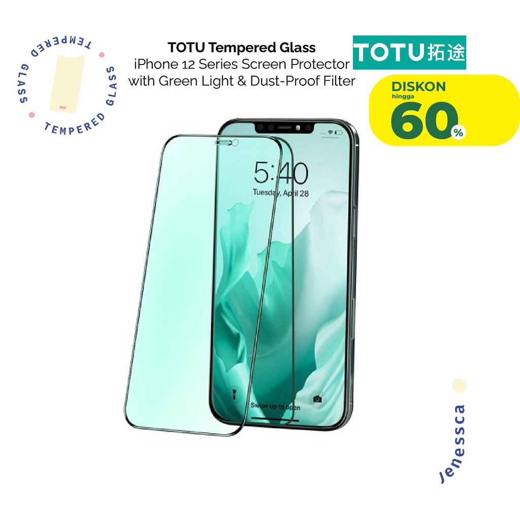 Tempered Glass iPhone 12 Mini/12/Pro/Max TOTU Anti Radiasi 0.23mm 3D