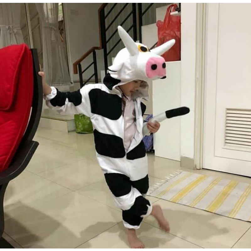 kostum binatang anak / baju binatang anak / kostum sapi anak / model jumsuit / baju anak