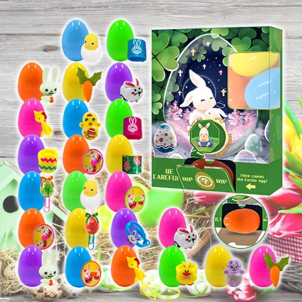 R-bunga Paskah Telur Lucu Diy Cubit Dicetak Open Egg Blind Box Kerang Togel