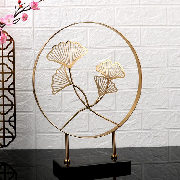 Pajangan Ornamen Ginko Leaf Black Marble Nordic Dekorasi Ginko Gold