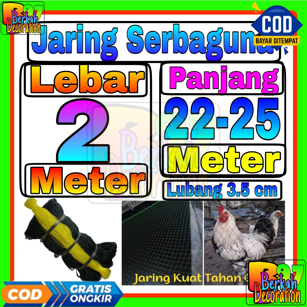 Jaring Pagar Ayam 2 meter / Jaring Serbaguna /Jaring Kandang /Jaring