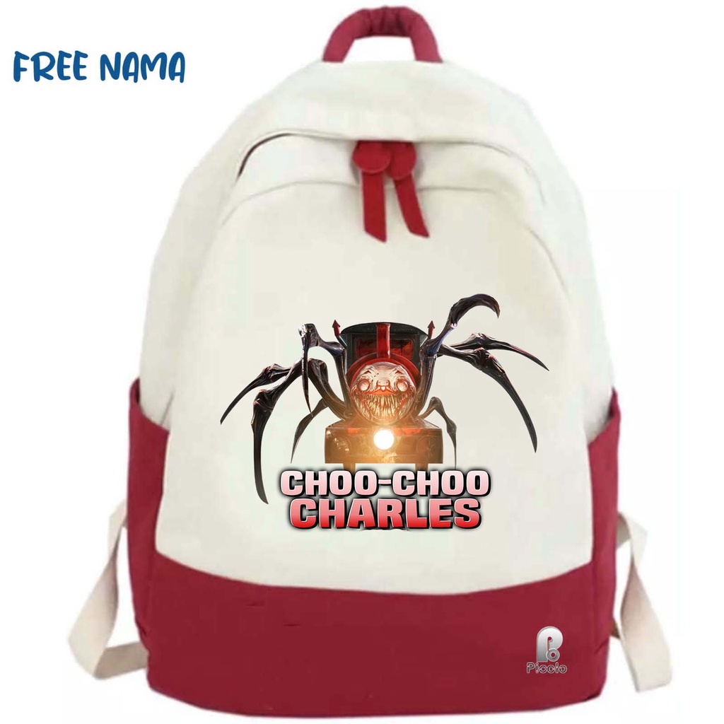 TAS RANSEL BACKPACK ANAK SEKOLAH MOTIF CHOO CHOO CHARLES UNISEX (FREE NAMA)