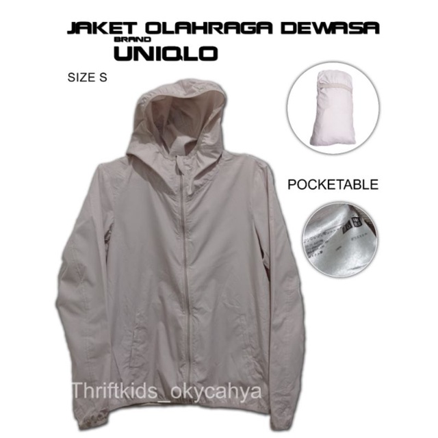 thrift second jaket olahraga dewasa UNIQLO pocketable