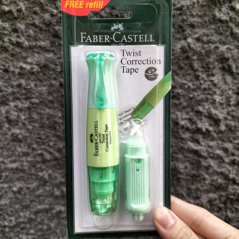 Tipx/Twist Correction Tape Lime Kertas + 1 Refill Faber Castell