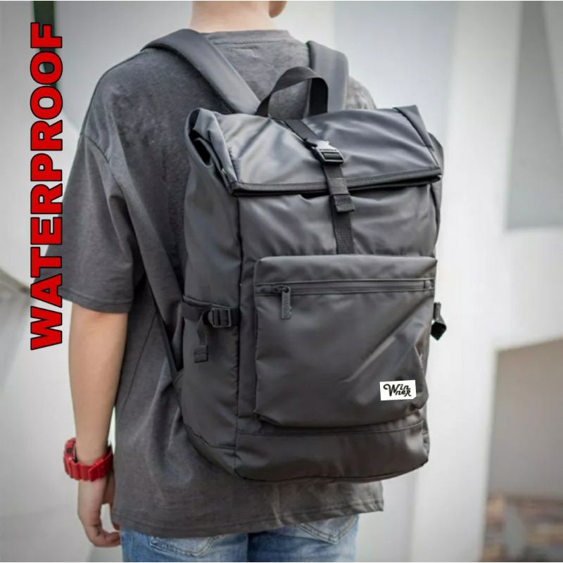 WinnerBag Tas Backpack Ransel Waterproof Tas Distro Free Raincover Tas Ransel Daily Backpack Pria 089