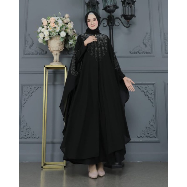 GAMIS ABAYA TURKEY KAFTAN PAYET MEWAH LOVE MUTIARA