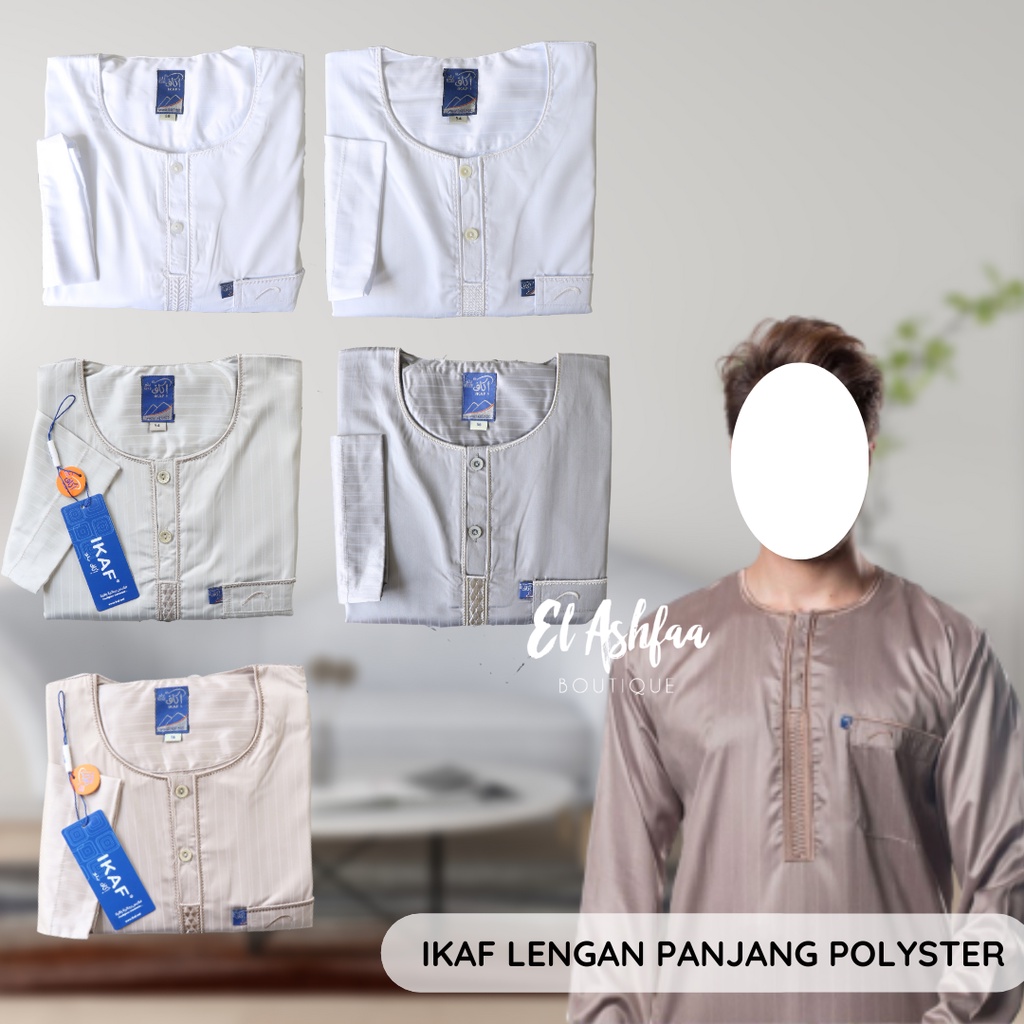 Jubah Saudi |  Gamis Pria | Ikaf Polyster Lengan Panjang - El Ashfaa Boutique
