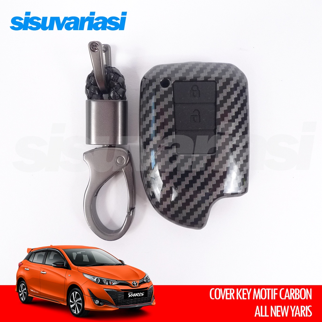 Aluna_Collection4 All Yaris Vios Lele Aksesoris Casing Sarung Cover Kunci Remote Carbon Abs