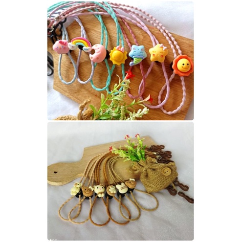 12 pcs ( 1 lusin ) Strap Masker / Tali Masker / Kalung Masker 2 in 1 Clay Tali Elastis Grosir.