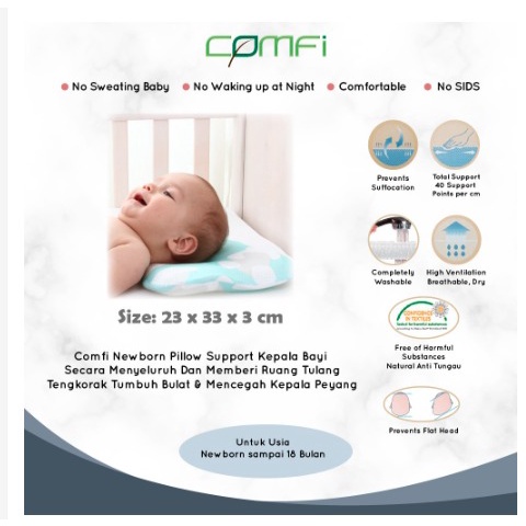 Comfi Newborn Breathing Pillow Blue