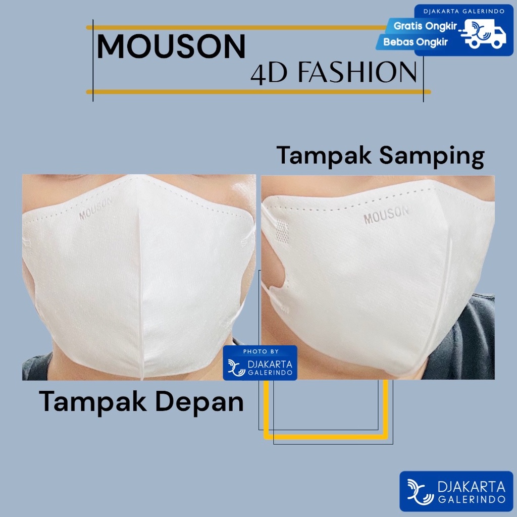 Masker MOUSON 4D Fashion New Model KN95 PRO isi 10Pcs