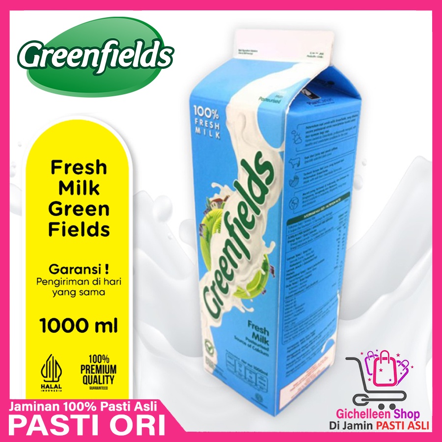 

Greenfields Fresh Milk 1L Susu Murni Greenfield PASTEURISASI 1 L Liter 1Liter