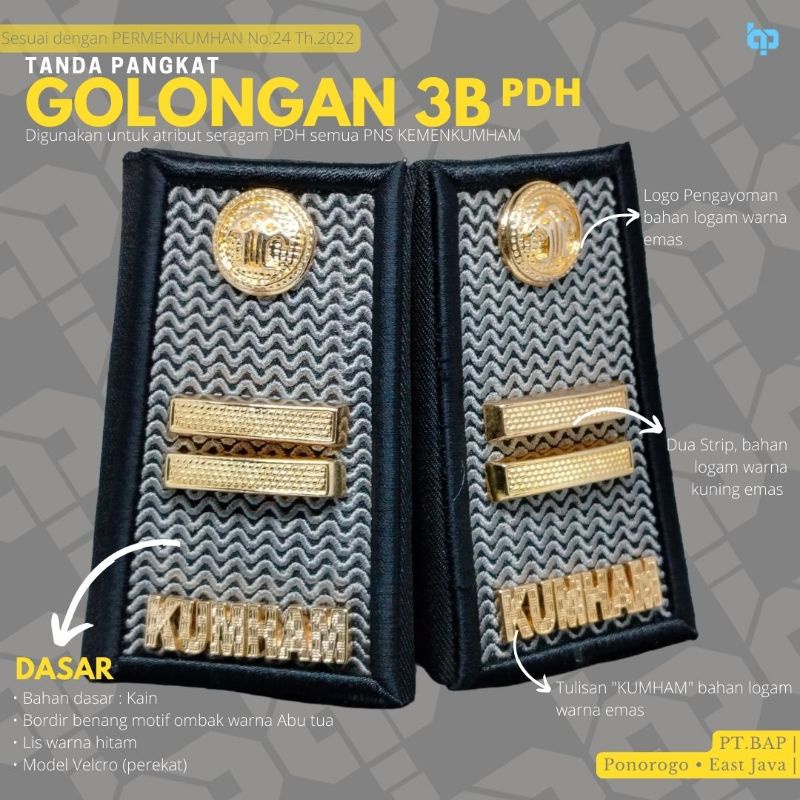 Jual Tanda Pangkat PDH Kemenkumham Golongan 3B | Shopee Indonesia