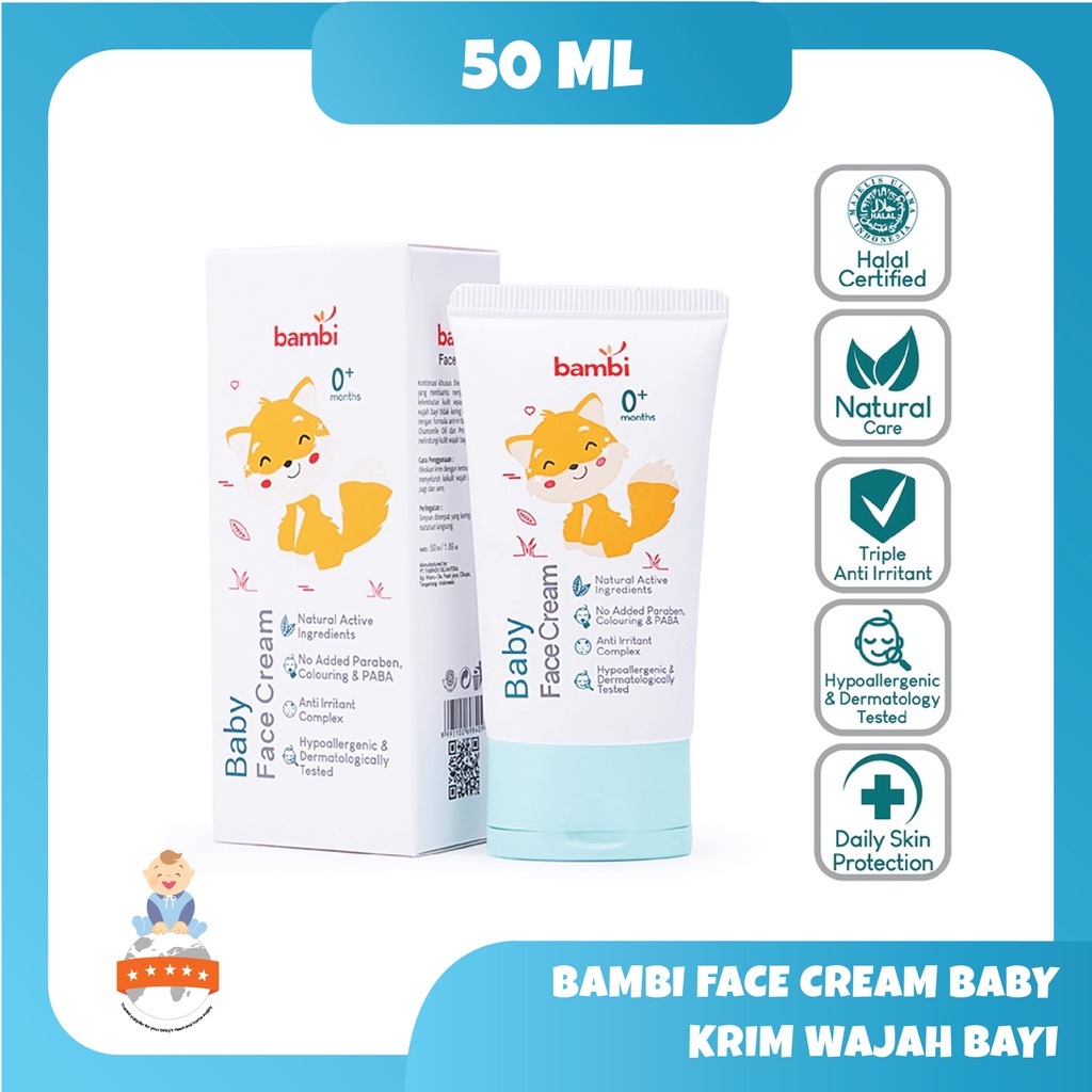 Bambi Baby Face Cream 50ml / Krim Wajah Bayi