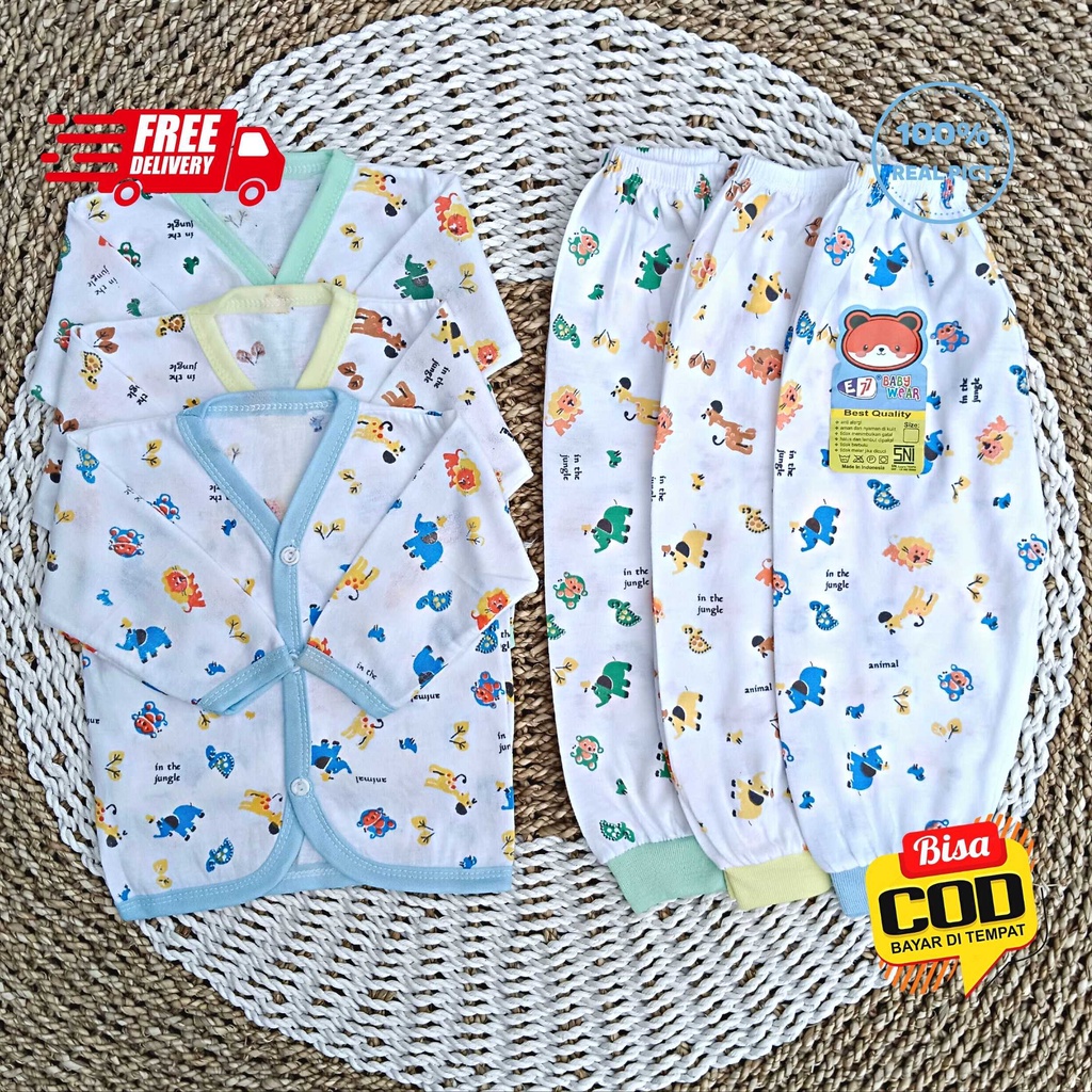 Paket Hemat Baju Bayi Motif 18 pcs / 9 stel merk SNI EXCELLENT 77