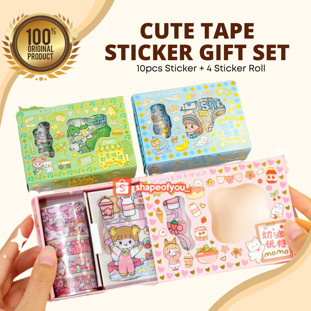 Sticker Set Diary Book Aesthetic Sticker Deco Stiker Tumblr Botol Hp Laptop Stiker 2D Plastik Lucu Viral Sticker DIY Waterproof Aesthetic Tahan Air