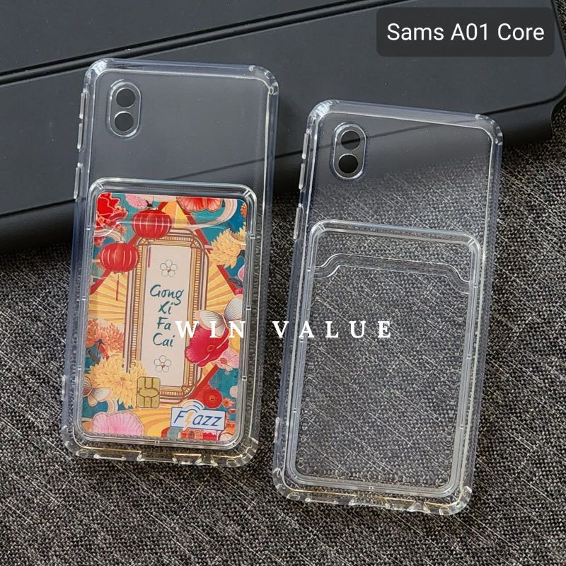 Samsung A01 Core Samsung A03 Core Clear Card Case Slot Kartu Case Casing hp Samsung A01 Core Samsung A03 Core