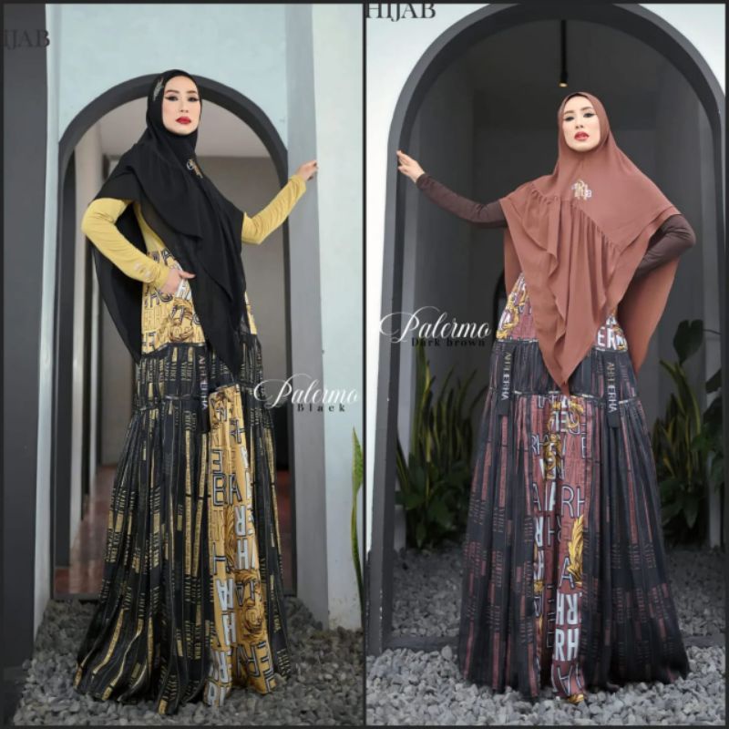 [ER.HA SYARI] GAMIS SYARI TERBARU / DRESS SET PRINTING " PALERMO SET " BY ERHA