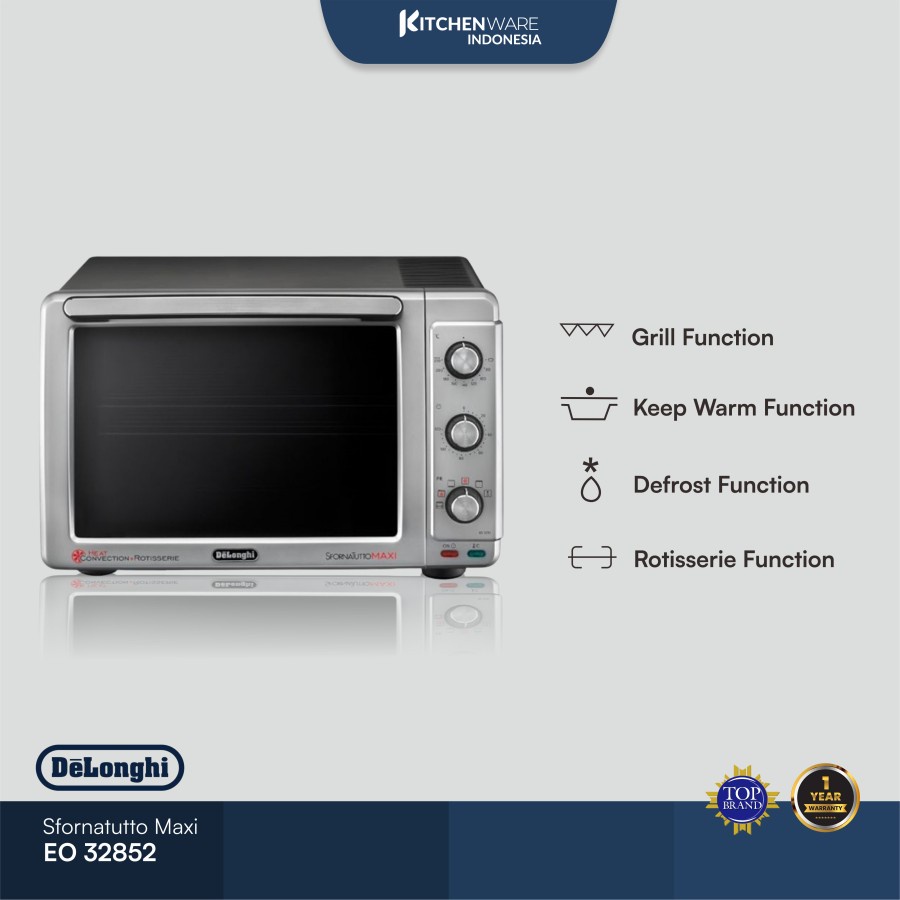 DeLonghi EO32852 Electric Oven Pemanggang Pemanas EO 32852 Silver