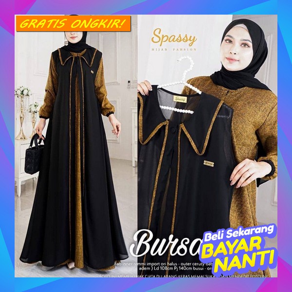 Baju Gamis Drees Stelan Pesta Lengan Panjang Wanita Remaja Dewasa Kekinian Pakaian Setelan Games Dre
