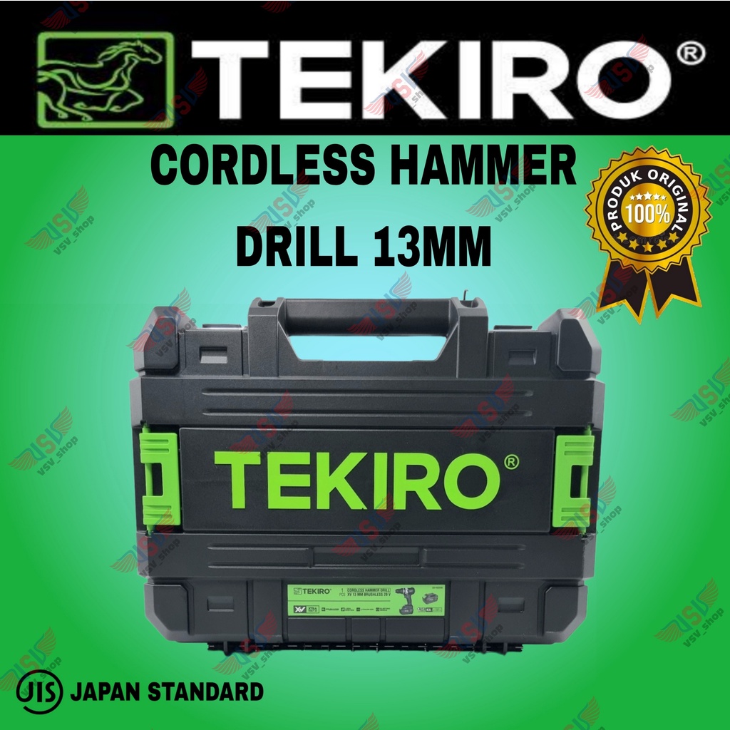 TEKIRO Cordless Hammer Drill 13mm Mesin Bor Baterai 20Volt impact Drill