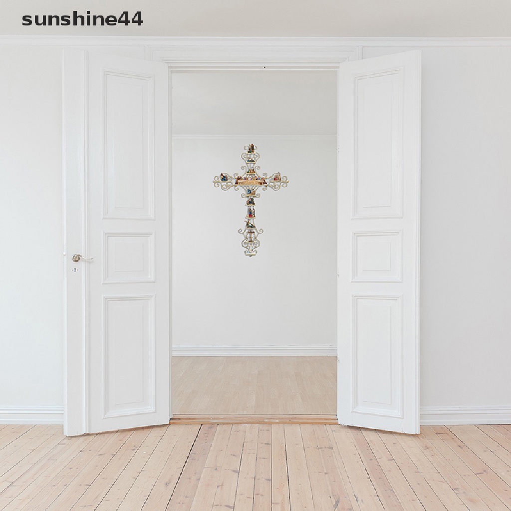 Stiker Salib Pajangan Sunshine The Life of Christ Wall Decal Aksesori Kitab Suci.