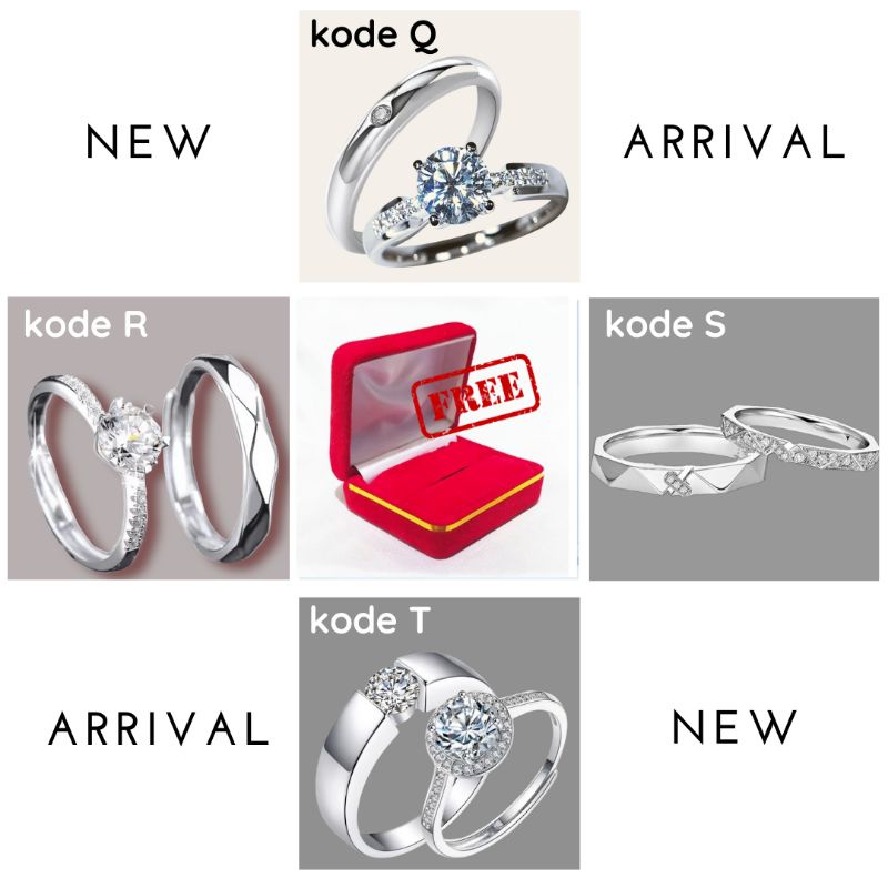 Cincin Couple Silver 925 /Cincin Pertunangan / Cincin Pernikahan / Wedding Ring/ Cincin Wanita / Free box